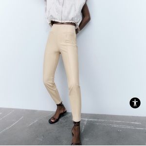 Zara Faux Leather Leggings sz L